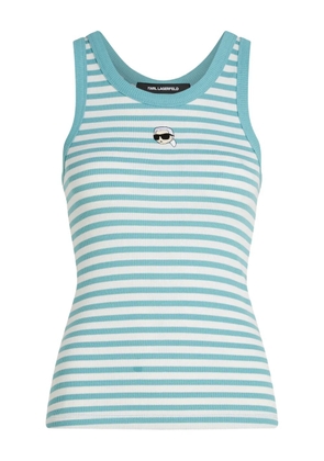 Karl Lagerfeld Ikon striped ribbed tank top - Blue