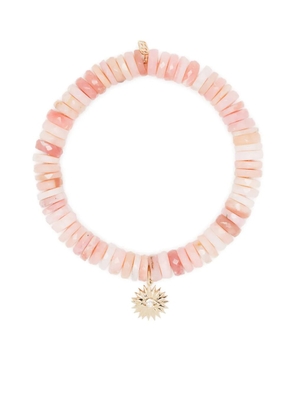 Sydney Evan 14kt yellow gold Evil Eye Starburst Sunshine opal and diamond bracelet - Pink