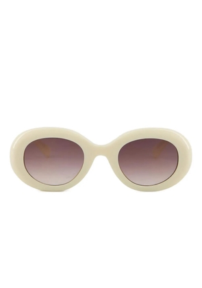 Emmanuelle Khanh oval-frame sunglasses - White
