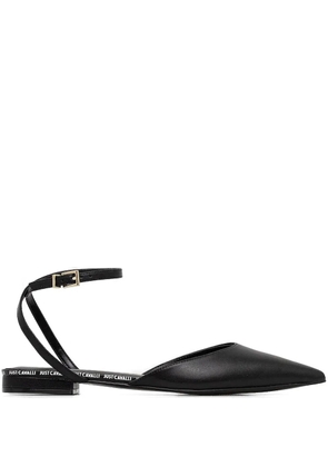 Just Cavalli ankle-strap pointed-toe flats - Black