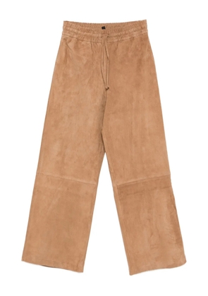 Arma Blair elastic-waistband leather trousers - Brown