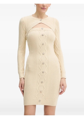 GUESS USA cable-knit button mini dress - Neutrals