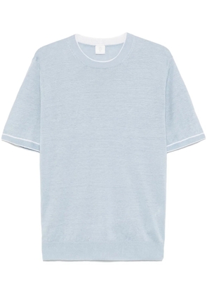 Eleventy striped-trim T-shirt - Blue
