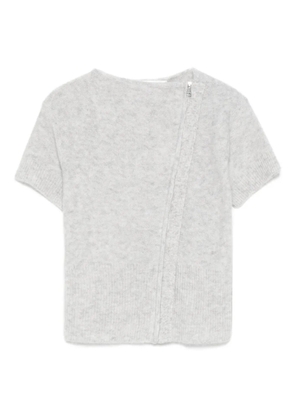 Aya Muse zip-up knitted T-shirt - Grey