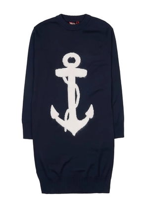 Max Mara anchor-motif knitted midi dress - Blue