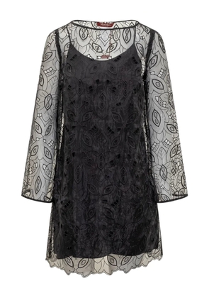 Max Mara embroidered mini dress - Black