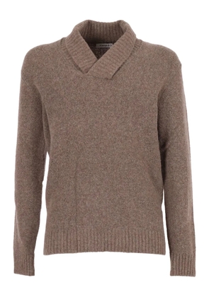 Kangra shawl-collar wool-cashmere blend sweater - Brown