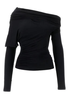 THE ANDAMANE draped one-shoulder top - Black