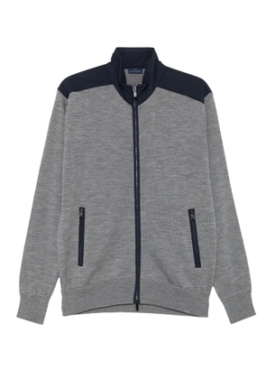 Paul & Shark zip-front panelled cardigan - Grey