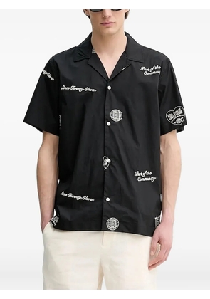 Les Deux embroidered-graphic short-sleeve shirt - Black