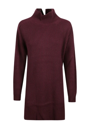 DONDUP turtleneck ribbed dress - Red