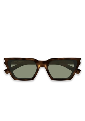 Saint Laurent Eyewear logo-detail sunglasses - Brown