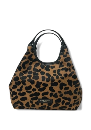 GIANNI CHIARINI Dua leopard-print shoulder bag - Brown