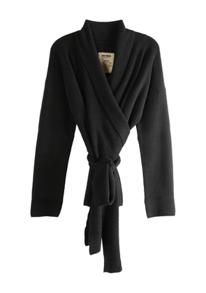 Uma Wang wrap-tie ribbed-knit cardigan - Black