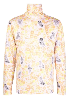 Liberal Youth Ministry floral motif print high neck top - Yellow