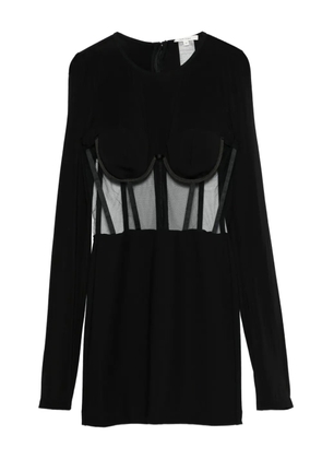 Nensi Dojaka mesh-panel mini dress - Black