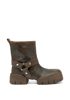 Diesel D-Tex Tu rugged-straps leather boots - Brown