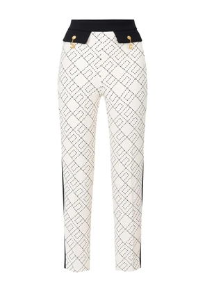 Elisabetta Franchi logo-print two-colour trousers - Black