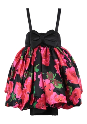 Richard Quinn bow-detail bubble mini dress - Black