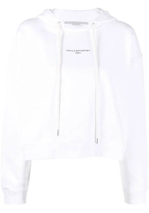 Stella McCartney logo-print cropped hoodie - White