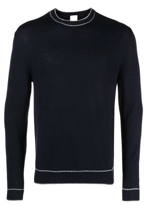 Eleventy stripe-detail wool sweatshirt - Blue