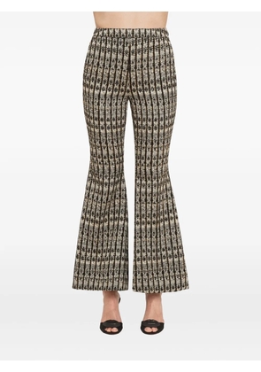 Giambattista Valli optical bouclé flared trousers - Neutrals