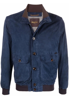Moorer button-down bomber jacket - Blue