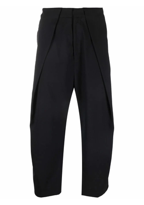 Balmain draped straight-leg cropped trousers - Black