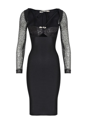 Lethicia Bronstein Bourbon embroidery midi dress with top - Black