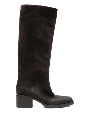 CHUCKIES 60mm suede block-heel boots - Brown