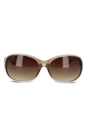 GUESS EYEWEAR logo-detail oval-frame sunglasses - Grey