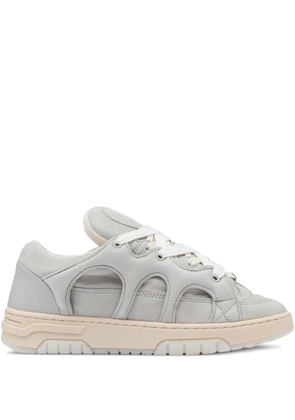 Paura cut-out leather sneakers - Grey