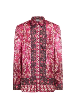 Pierre-Louis Mascia Aloe floral-print silk shirt - Pink