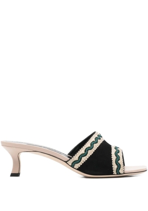 Manolo Blahnik 50mm Marebis embroidered sandals - Black