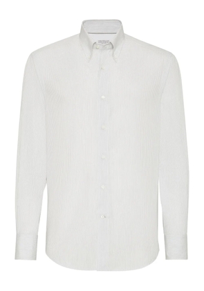Brunello Cucinelli striped poplin shirt - White