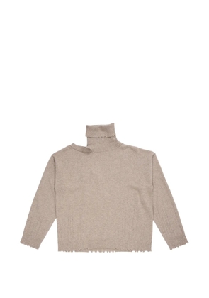 Uma Wang cut-out roll-neck top - Neutrals