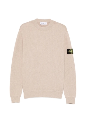 Stone Island logo patch crew-neck sweater - Neutrals