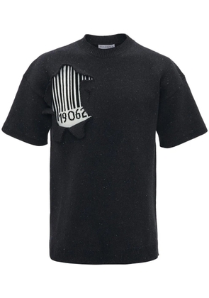 JW Anderson barcode-print short-sleeved sweatshirt - Black