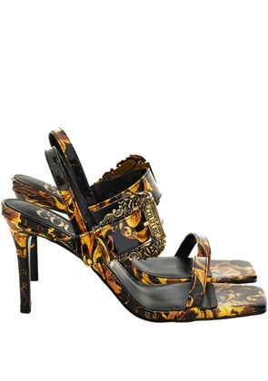Versace Jeans Couture baroque-print buckle sandals - Black