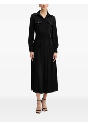 LIU JO pleated shirt midi dress - Black