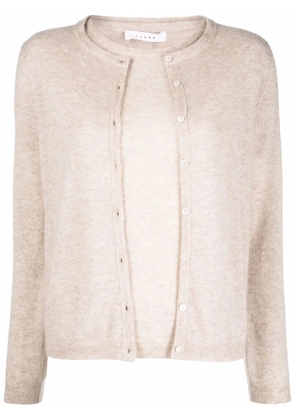 Liska double-layer merino-cashmere cardigan - Neutrals