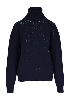 Kiton open-work roll-neck sweater - Blue