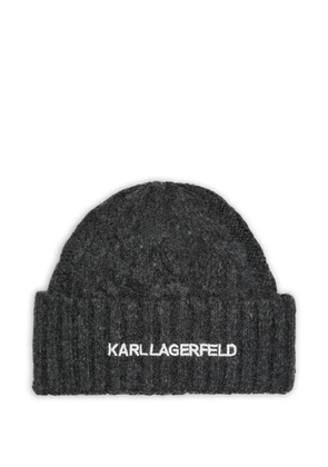 Karl Lagerfeld K/Essential cable-knit beanie - Grey