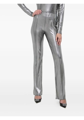 Notes du Nord metallic-ribbed trousers - Grey