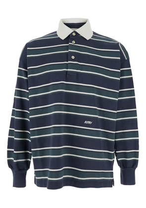 Autry striped long-sleeve polo shirt - Blue