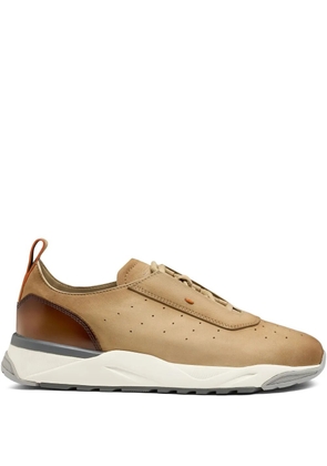 Santoni leather sneakers - Neutrals