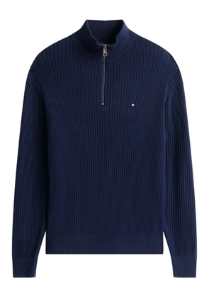 Tommy Hilfiger quarter-zip ribbed knitwear - Blue