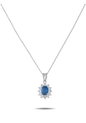 LB Exclusive diamond sapphire pendant necklace - Silver