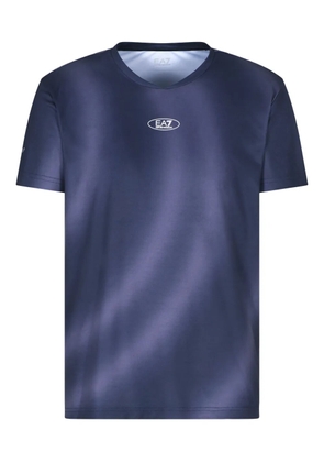 Ea7 Emporio Armani logo-print jersey T-shirt - Blue