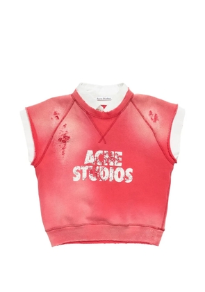 Acne Studios distressed graphic top - Red